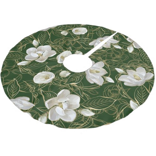 Southern Magnolias Christmas Brushed Polyester Tree Skirt