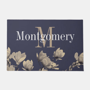 Southern Magnolias & Midnight Blue Family Name Doormat