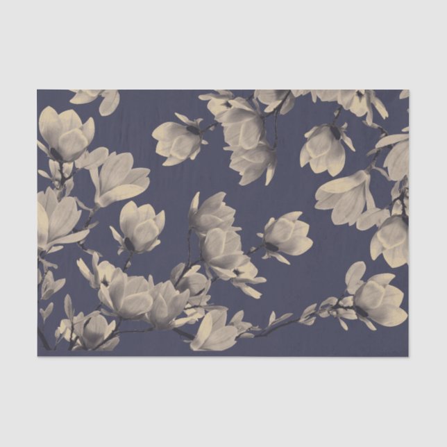 Southern Magnolias & Midnight Blue Tissue Paper (Front)