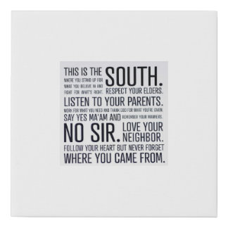 Southern Manifesto Faux Canvas Print