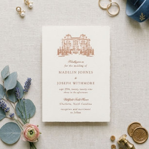 Southern Manor Luxe Wedding Letterpress Invitation