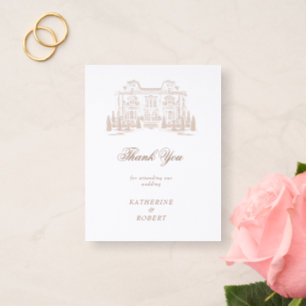 Southern Manor Luxe Wedding Letterpress Thank You Card