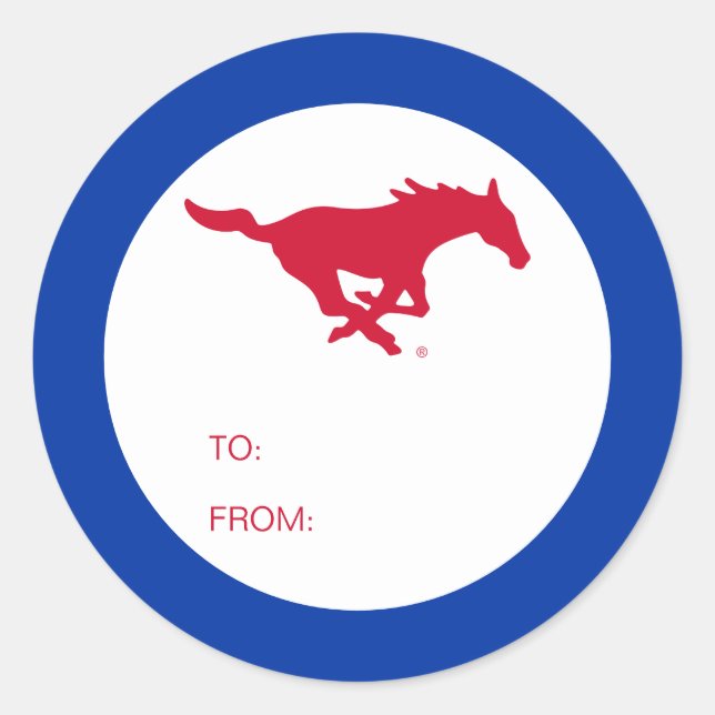 Southern Methodist University Graduate Classic Round Sticker (Front)