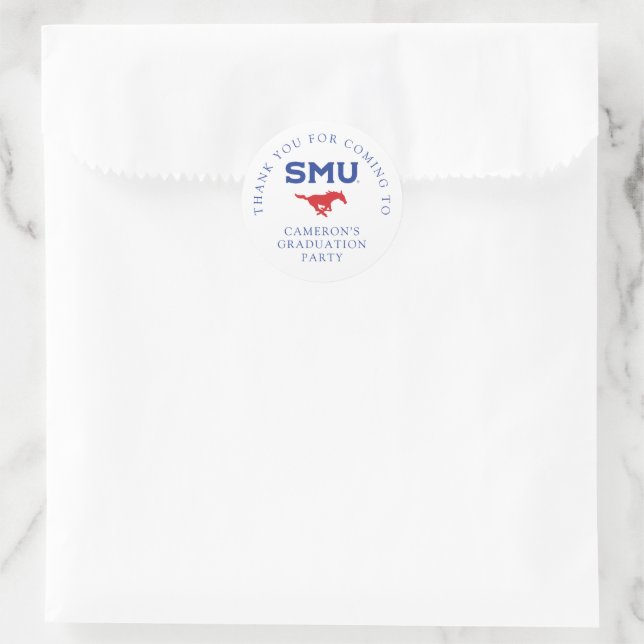 Southern Methodist University Graduation Classic Round Sticker (Bag)