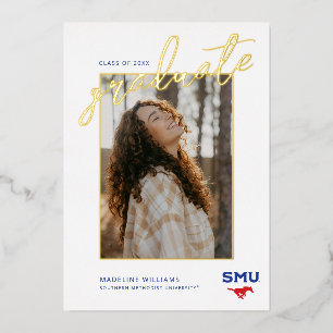 Southern Methodist University Graduation Foil Invitation