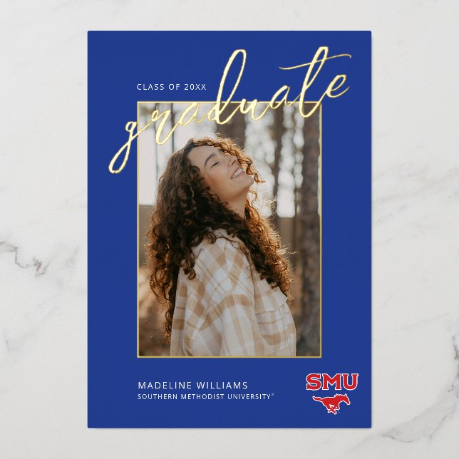 Southern Methodist University Graduation Foil Invitation (Front)