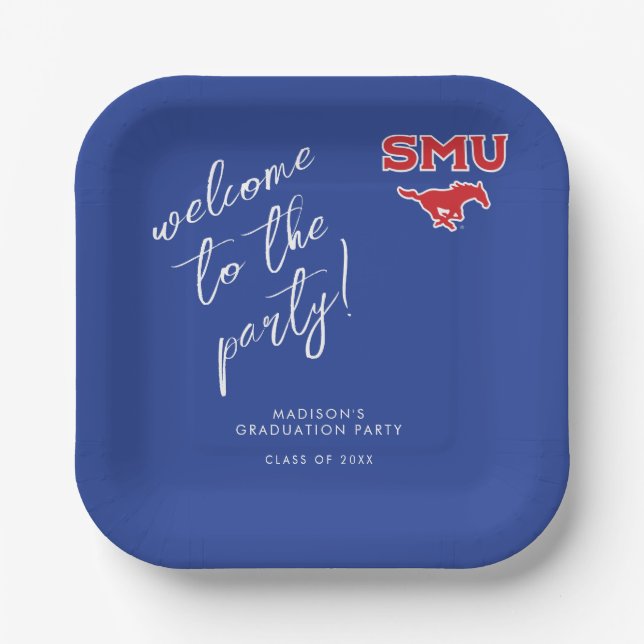 Southern Methodist University Graduation Paper Plates (Front)