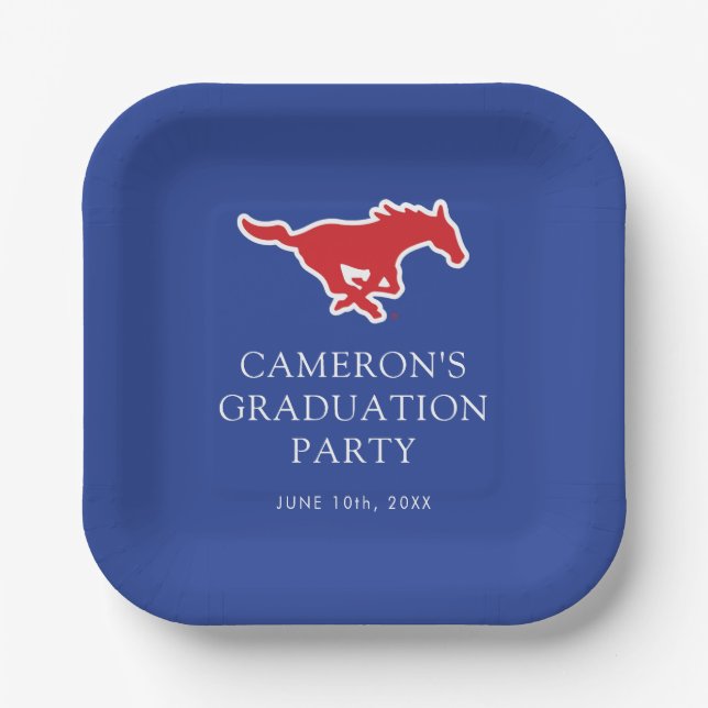 Southern Methodist University Graduation Paper Plates (Front)