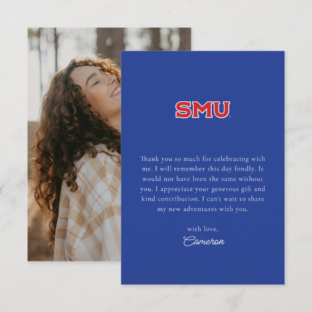 Southern Methodist University Graduation Thank You Card (Front/Back)