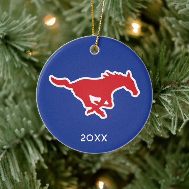 Southern Methodist University Holiday Ceramic Ornament (Tree)
