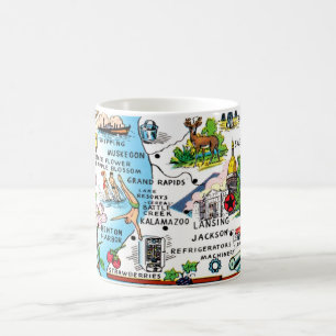 Southern Michigan Map Coffee Mug