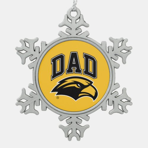 Southern Mississippi Dad Snowflake Pewter Christmas Ornament