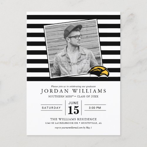 Southern Mississippi Graduate Announcement Postcard