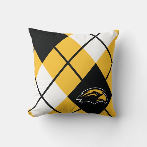 Southern Mississippi University Argyle Throw Pillow