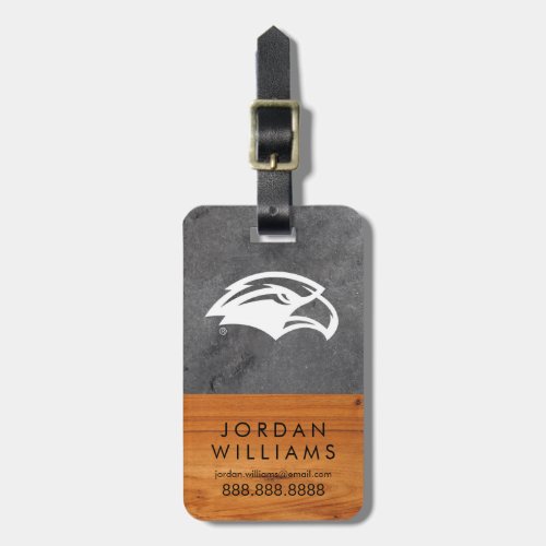 Southern Mississippi Wood Cement Half White Luggage Tag