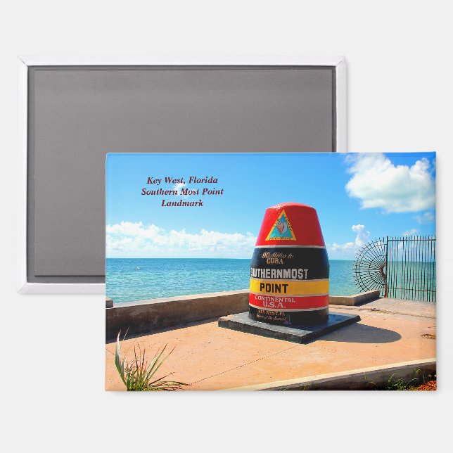 Southern most point Key West, Florida Magnet (Front/Back)