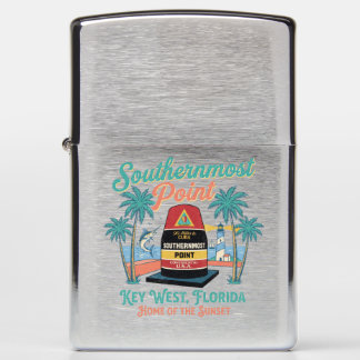Southern Most Point Key West Retro Tropical Vibe Zippo Lighter