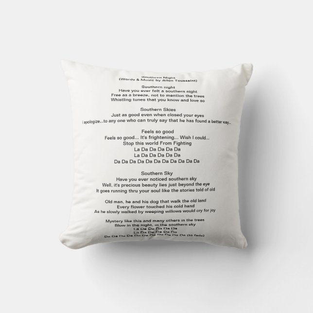 Southern Night Throw Pillow (Front)
