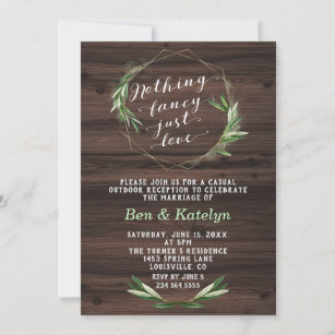 Southern Nothing Fancy Just Love Elopement Invitation