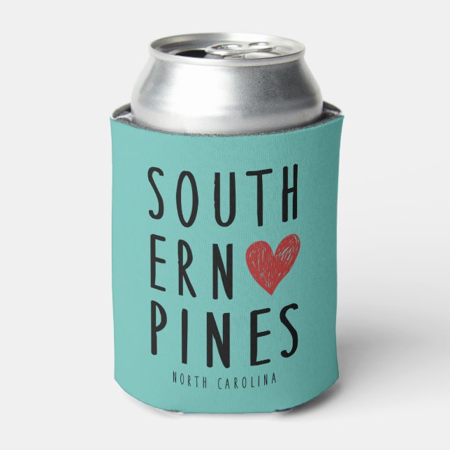 Southern Pines North Carolina Can Cooler (Can Front)