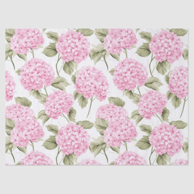 Southern Pink Hydrangea Tissue Paper (Front)