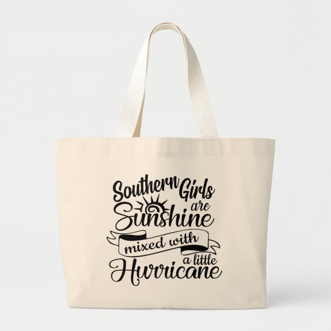 Southern Pride Country Girl Princess Texas Rodeo Large Tote Bag (Front)