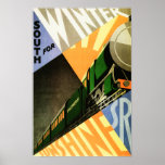 Southern Railways Travel Vintage Art Deco Poster<br><div class="desc">All poster images in this store is DIGITALLY RETOUCHED AND ENHANCED! Sharp crisp colors and blemishes removed! Hi Res reproduction vintage railway posters collection. Southern Railways Travel Poster Advertising.</div>
