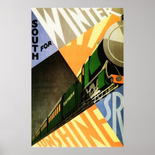 Southern Railways Travel Vintage Art Deco Poster