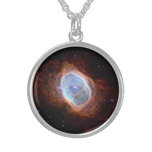 Southern Ring Nebula Space James Webb Telescope Sterling Silver Necklace