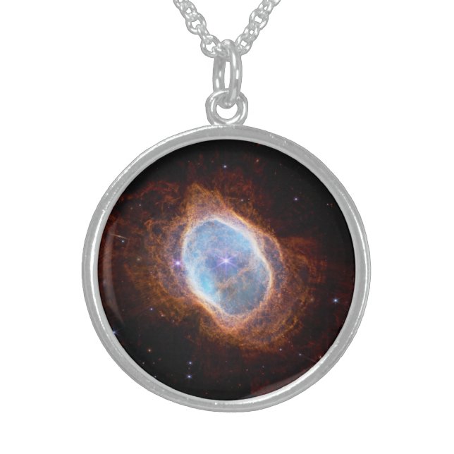 Southern Ring Nebula Space James Webb Telescope Sterling Silver Necklace (Front)