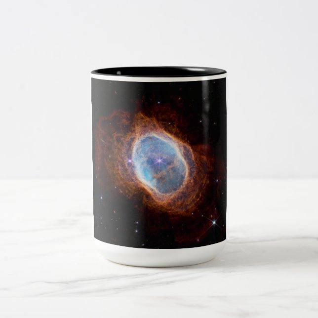 Southern Ring Nebula Space James Webb Telescope Two-Tone Coffee Mug (Center)
