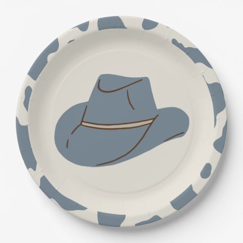 Southern Rodeo Blue Cowboy Birthday Paper Plates