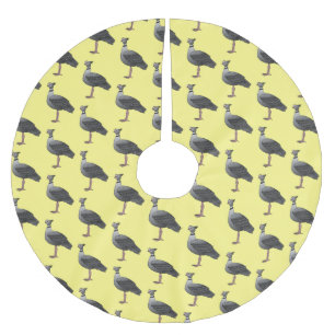 Southern screamer bird cartoon illustration brushed polyester tree skirt