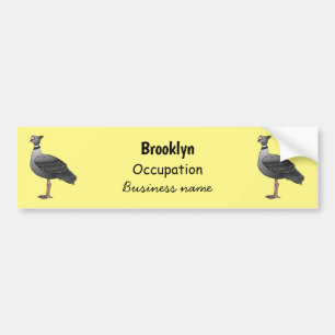 Southern screamer bird cartoon illustration bumper sticker