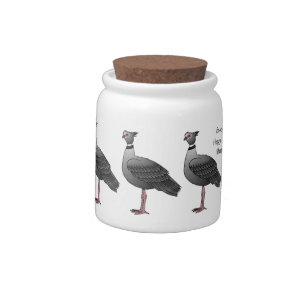 Southern screamer bird cartoon illustration  candy jar