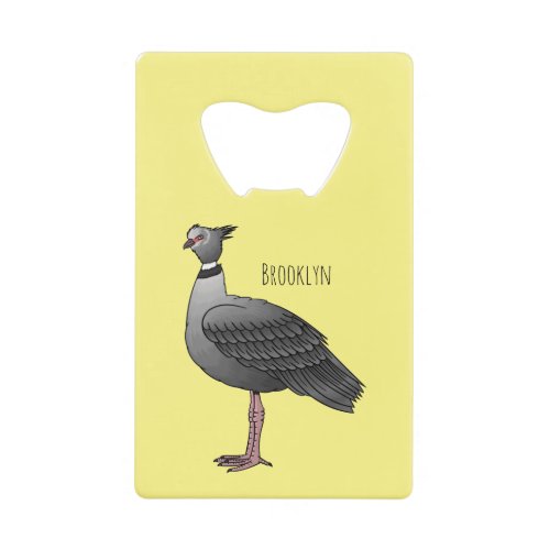 Southern screamer bird cartoon illustration credit card bottle opener