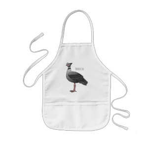Southern screamer bird cartoon illustration kids' apron