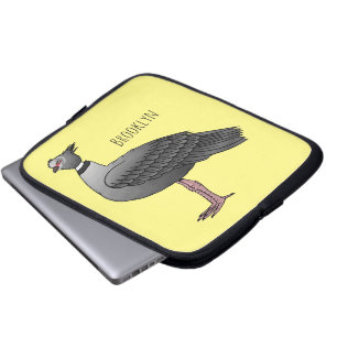 Southern screamer bird cartoon illustration laptop sleeve