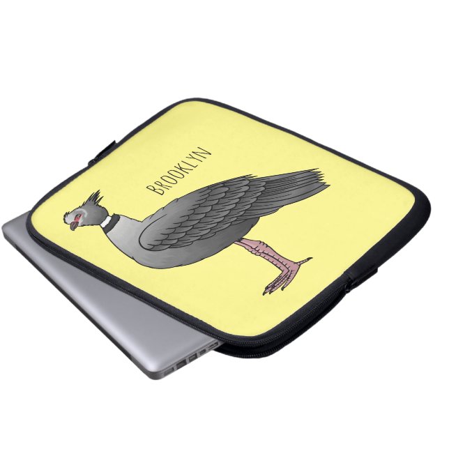 Southern screamer bird cartoon illustration  laptop sleeve (Front Bottom)
