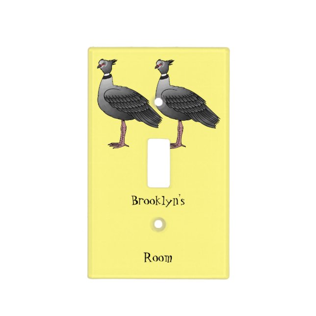 Southern screamer bird cartoon illustration light switch cover (Front)