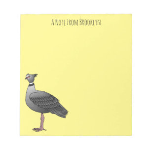 Southern screamer bird cartoon illustration notepad