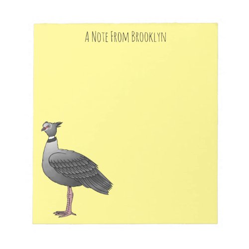 Southern screamer bird cartoon illustration   notepad