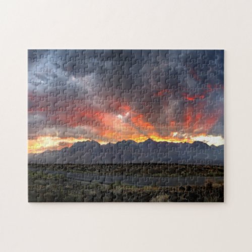 Southern Sierra Nevada Mountains Sunset Panorama Jigsaw Puzzle