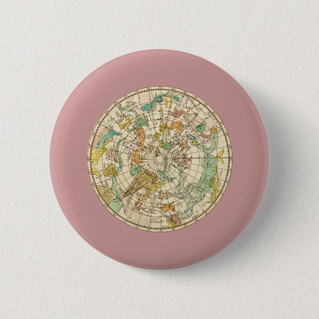 Southern Sky Star Chart and Constellations Map Button (Front)