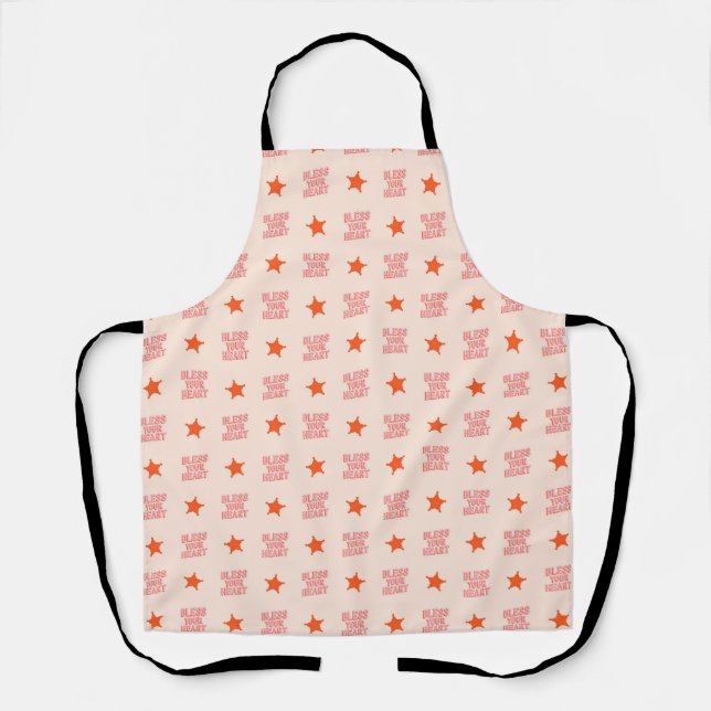Southern Snark: Bless Your Heart (pink & orange) Apron (Front)