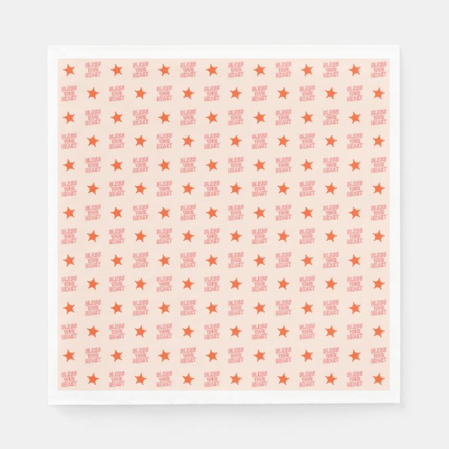 Southern Snark: Bless Your Heart (pink & orange) Napkins (Front)