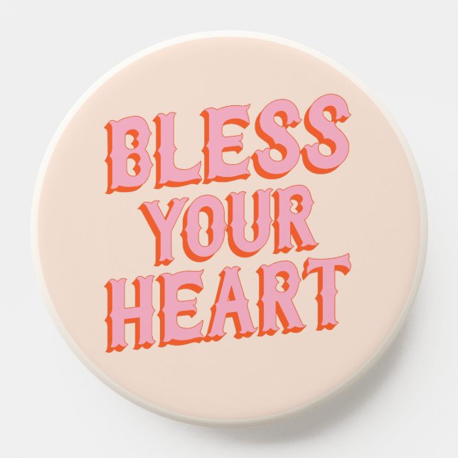 Southern Snark: Bless Your Heart (pink & orange) PopSocket (Popsocket)