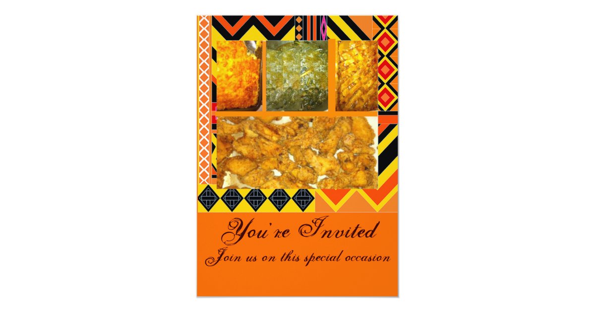 Southern Soul Food Chicken Greens Mac Chesse C Invitation Zazzle Com