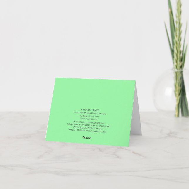 Southern Spring Green Notecards (Back)