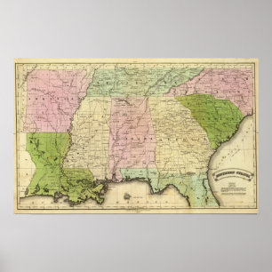 Southern States Olney Map Poster